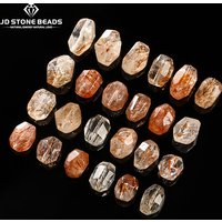 1 Pc Natural Black Super Seven Rutilated Quartz Faceted Irregular Shape Bead for Jewelry Making DIY Necklace Bracelet Accessory
