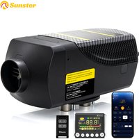 Sunster SH W8 8KW Split Diesel Parking Heater 12V/24V, WiFi Bluetooth LCD Remote, 5500m High Altitude Auto Adjust, 0.11-0.38L/H Low Fuel, 10L Tank 40H Runtime, 35dB Silent Pump, Safety Protection for