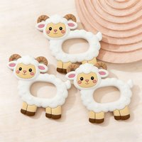 1pcs Silicone Teether New Pacifier Chain Making Cartoon Animal Sheep BPA Free Rodent Teeth Necklace Food Grade Baby Chew Toy