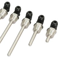 2Pcs Temperature Sensor Housing 1/2" Teeth Blind Tube Stainless Steel Probe Water Tank Protective Shell Solar Part Color Random