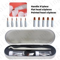 Dental Brush Pen Replaceable Brushes Head Straight Curved Head Mini Micro Brush Tips