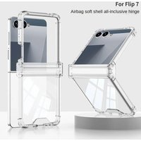 All-inclusive Hinged Four-corner Anti-drop Phone Case for Samsung Galaxy Z Flip 7 FE 6 5 flip7 Transparent Shcokproof Back Cover