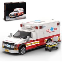 660PCS American Ambulance Vehicle Model Building Kits DIY City Emergency Car Construction Toys Adults Holiday Gifts
