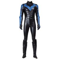 Game Bat Arkham City Clothes Cosplay Costume Dick Grayson Role-playing Bodysuit Halloween Carnival Outfit With Shoe Covers