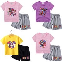The Amazing Digital Circus Kid Colored T-shirts Pants 2pcs Sets Summer Short Sleeves Catnap Tracksuits 2 Piece Tees Pant Outfits
