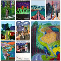 D-David HoCKney Art Prints Poster Premium Decorative Wall Stickers Living Room Home Dormitory Easy to Install No Damage