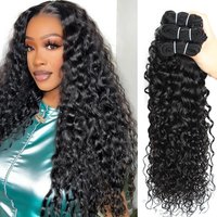 Water Wave Bundles Human Hair 100% Remy Human Hair 1/3 Bundles Wet and Wavy Hair Weave Bundles Natural Curly Hair Extensions