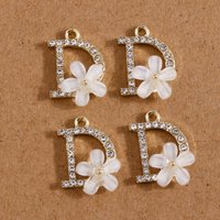 4pcs Elegant Crystal Flower Charms Pendants for Earrings Necklace DIY Bracelet Jewelry Making Accessories Supplies