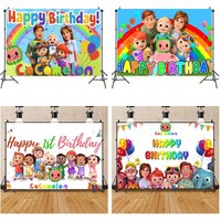 Cartoon Cute C-CoComelonS Baby Photography Backdrops Photo Wallpaper Background Paper Props For Photo Studio Shoot Product