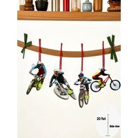 AliExpress 2D Off-Road Mountain Bike Keychain Acrylic Cool Street Style 4pcs Wallet Decoration Hanging Ornament Car Pendant Halloween Gifts