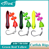 ZYZHE Catfish Rigs 1PC with 6/0# 7/0# 8/0# Circle Hooks Fake Bait Float and Ringing Bead Ideal for Catfish Fishing Sets