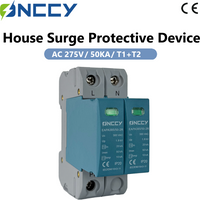 ONCCY 50KA AC SPD ,T1+T2 Class, 2P Surge Protector,AC 275V 230V 220V Din Rail House Surge Protector,Remote Signal Optional