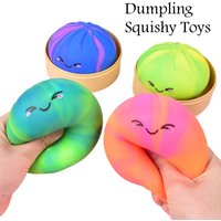 Cute Dumpling Bao Bun Squishy Toy, Soft TPR Stress Relief Fidget Pack, Anti-Anxiety Sensory Toy for Adults & Kids Squeeze Gifts