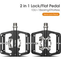 AliExpress West Biking WEST BIKING Mountain Bike Pedals Dual Function Sided Pedals Plat & SPD Clipless Pedals Sealed Bearings, 9/16 Bicycle Pedal