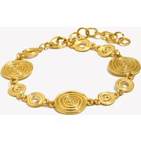 E.B.belle Hollowed Circle Figer Texture Chain Bracelet Sweet Statement Creative Personalized Stainless Steel Jewelry Accessory