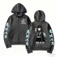 Demon Slayer Muichiro Tokit Hoodie Anime Jacket Zip Up Casual Tops Streetwear 2026 Autumn Winter Long Sleeve Pullover Men Women