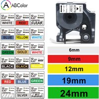 6/9/12/19/24mm Label Compatible for DYMO D1 Tape 45013 45018 40913 43613 45803 53713 For Dymo LabelManager 160 280 450 Printer