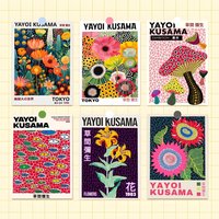 Artist Y-Yayoi.Kusama Poster Multi-Purpose Wall Art for Living Room Bedroom Office Bar Home Decor Gift