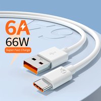 66W 6A USB To Type C Super Fast Charging Cable USB Type-C Quick Chatge Adapter Data Cord For Samsung Xiaomi Huawei 0.25/1/1.5/2m