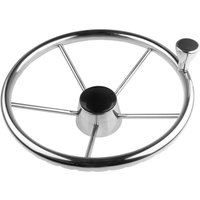 Stainless Steering Wheel with Knob, Marine Boat Accessories, 13-1/2 ", 5 Spoke