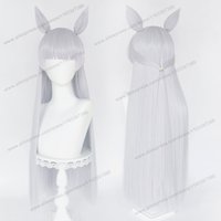 Gold Ship Cosplay Wig 80cm Long Light Silver Purple Women Wigs Anime Cosplay Wig Halloween Heat Resistant Synthetic Hair