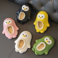 Jungen Mädchen Penuins gemütliche Hausschuhe warme Plüsch Winter Baumwolle Hausschuhe Kinder niedlichen Cartoon Innen schuhe
