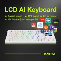 NEW!AI Mirabox K1 PRO Visual Mechanical Keyboard Macro Red Axis LCD Wired Gaming Keyboard RGB Backlight Ergonomics Keyboard