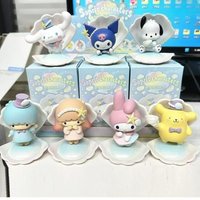 Sanrio Sea Holiday Blind Box Cinnamoroll Kuromi My Melody Cute Figure Desktop Ornament Kawaii Gift for Girls Anime Collectible