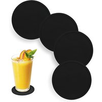6-Piece Set of Round Silicone Coasters with Raised Edges, Suitable for Hot and Cold Beverages, Suitable for Glass Cups, Mugs, Wine Glasses, and Cocktail Glasses, Non-Slip Silicone Coasters Protect