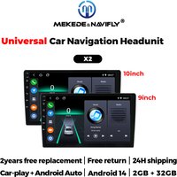 MEKEDE 9"/10" Android 14 Universal Car Radio Auto CarPlay GPS Navigation WIFI BT 2 Din Multimedia Player Automatic Radio Stereo