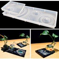 DM358 Vase à ondulation d'eau, moule de Base de Terrarium, résine époxy, support de plantes hydroponiques, support de pot de fleurs, moules en Silicone