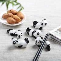 8Pcs/set DIY Panda Chopstick Holder Cute Adorable Writing Brush Pen Holder Animal Ceramic craft Panda Ornament Home Decor