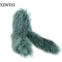 Luxurious 130cm Mongolian Lamb Fur Scarf Elegant Winter Accessory with Soft Touch