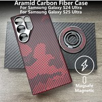 For Samsung Galaxy S25 Ultra S24ultra Carbon MagSafe case, luxury carbon fiber ultra-light ultra-thin protective magnetic case