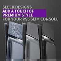 eXtremeRate For ps5 Slim Disc Edition Console eXcover Console Replacement Top Bottom Cover with Cooling Vent Shell - Black