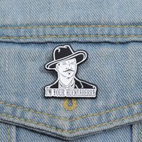 Movie Characters Enamel Pins Custom I'M YOUR HUCKLEBERRY Brooches Lapel Badges Cartoon Funny Jewelry Gift for Fans Friends