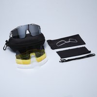 PC Lens Sports Sunglasses Kit – UV400 Cycling Glasses with 3 Interchangeable Lenses, Protective Case and Accessories