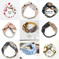 Colorful Turban Headbands for Women Fresh Spring Summer Chiffon Headband Wide Lattice Head Wrap Hair Accessory