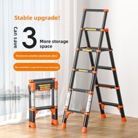 Aluminum Alloy Household Ladder Folding Telescopic Herringbone Ladder Indoor Multi-function Thickened Lifting Small Staircase