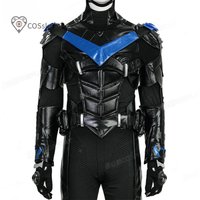 Nightwing Arkham Knight Cosplay Costume Men Dark Knight fantasy jumpsuit shoes props masks Halloween party full set bat uniform