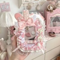 Bowknot Lace Trim Japanese Super Cute Bunny Ear Card Holder DIY Anime Gumi Small Card ID Material Protective Cover Cute Gift