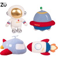 ZU Space Theme Party Home Decor Cute Astronauts UFO Rocket and Plane Plush Toys Boys Tent Room Throw Pillows