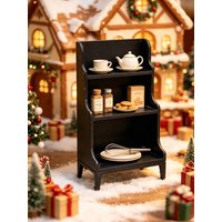 Miniature Three-Tier Bookshelf, Storage Cabinet, Kitchen Sideboard, Suitable for Dollhouse Model House Accessories Decoration, Photography Props, Micro-Landscape Ornaments, Miniatures Decoration,