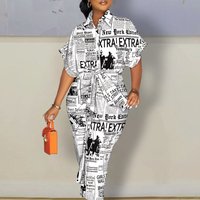 Shirt Dress Women Loose Single-Breasted Sheath Lace Up Casual Fashion Dress Long Sleeve Printed Lace Up Bodycon Dress
