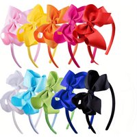 10pcs/pack Grosgrain Hair Bow Headbands for Girls Boutique Ribbon Bow Headbands for Children