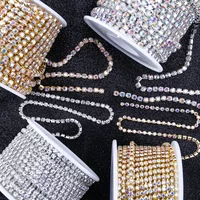 10 Yard/Rolle Kristall Strass Kette Nähen Kleber-On Für Kleidung DIY Kleidungsstück Strass Zubehör Trim Cup Kette SS4-SS16