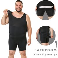 Newest Mens Shapewear Bathroom Friendly Design Full Body Shaper Faja Para Hombre Tummy Control Body Shaper Jumpsuit