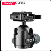 Manbily BH-PA03 Aluminum Alloy 44mm Low Profile Ball Head Heavy Duty Saddle Mount Clamp Adapter Max.Load 20kg/44lbs