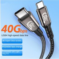 USB 4.0 Data Cable For Thunderbolt 4 Type C to Type C PD 240W Fast Charging 40Gbps 8K@60Hz Wire For Laptop Cell Phone Accessory