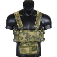 ATFG CAMO Micro Chest Rig with 5.56/7.62 Magazine Holder,Wing Pouches,Dangler Pouch,Fat Strap Shoulder Harness Set